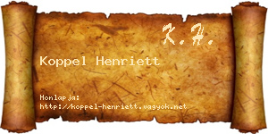 Koppel Henriett névjegykártya
